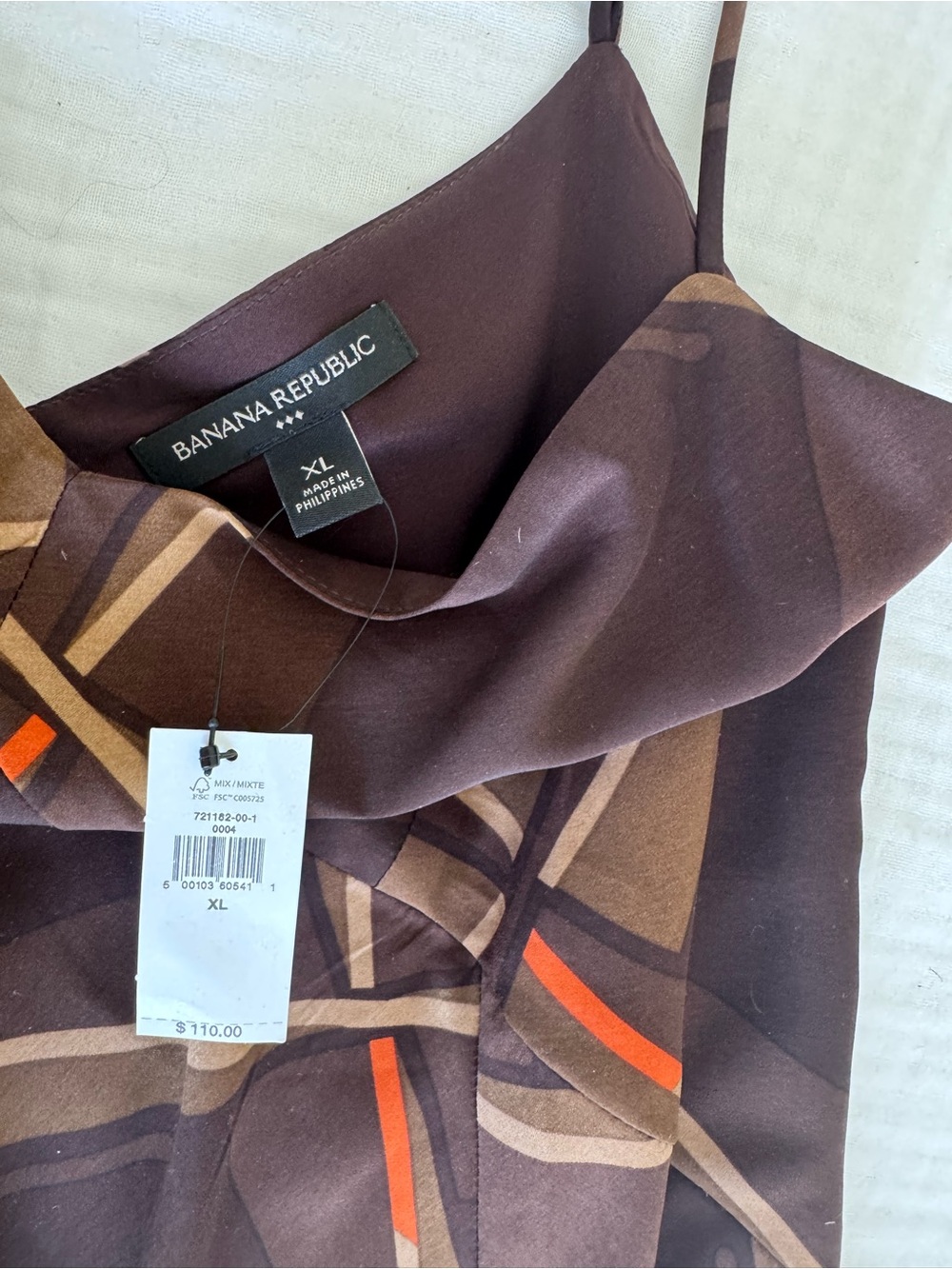 Banana Republic Brown Geometric Maxi Slip Dress - NWT - Picture 5 of 7